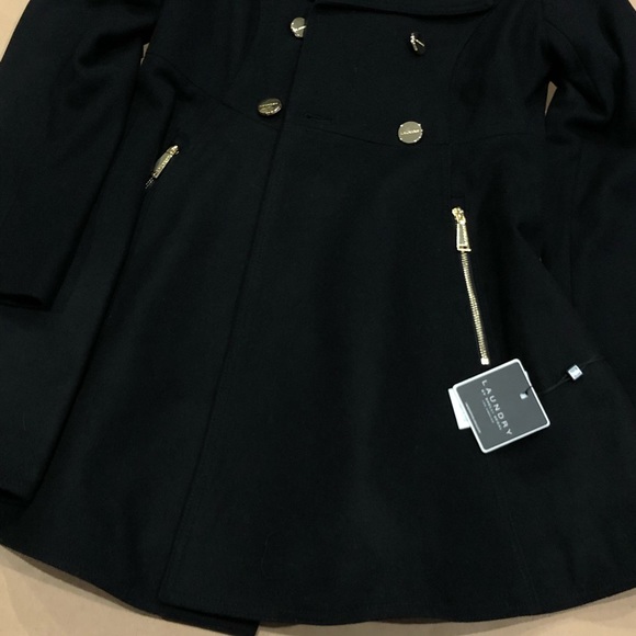 Laundry Shelli Segal Fit & Flare Wool Blend Black - Picture 4 of 8